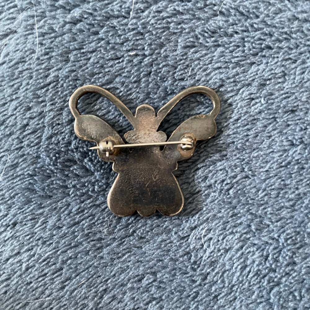 Zuni Sterling Silver Howard Leekela “book piece” Mosaic Inlay Butterfly Brooch - Picture 8 of 8